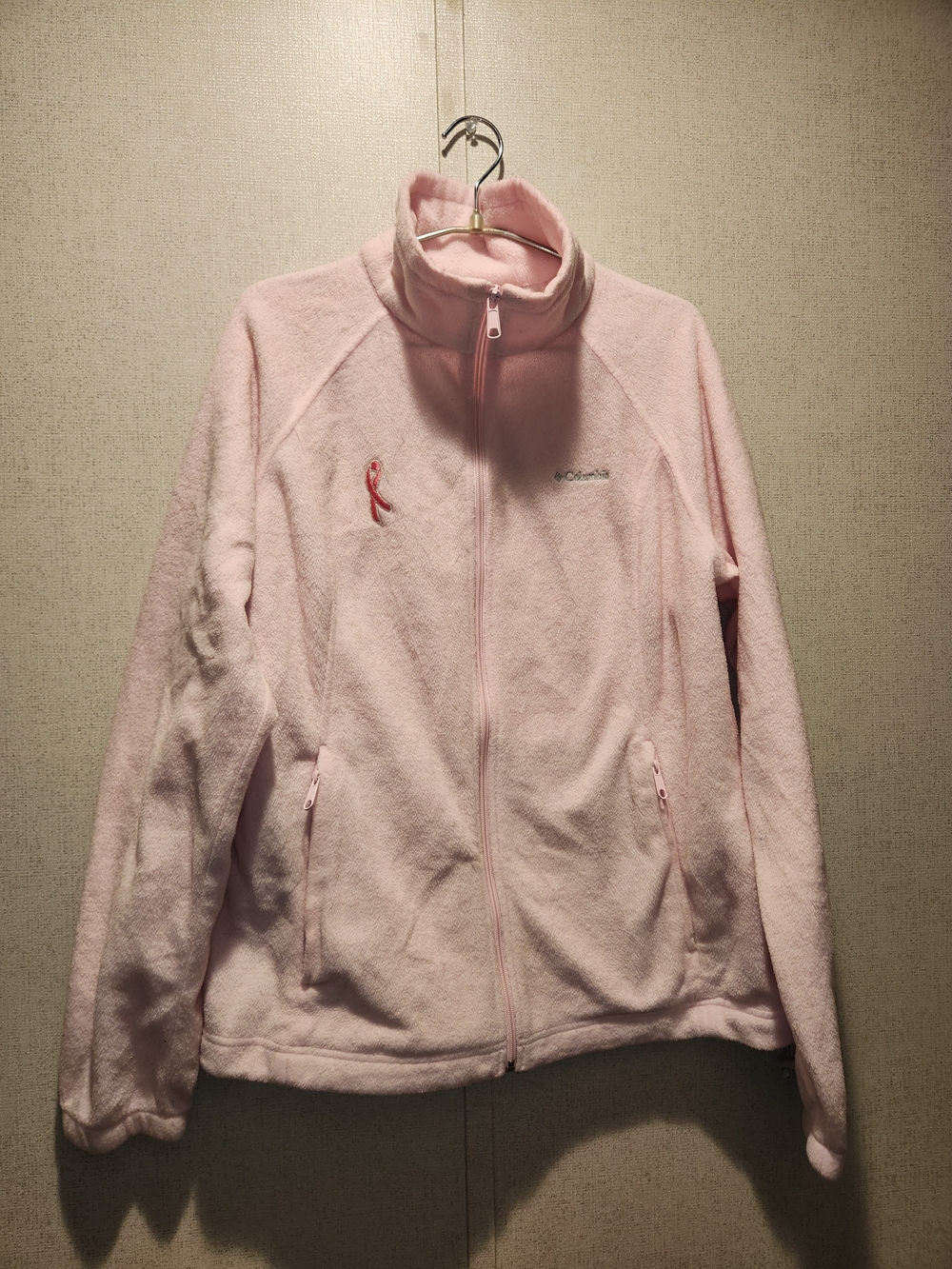 Columbia Light Pink Breast Cancer Full-Zip Fleece Jacket